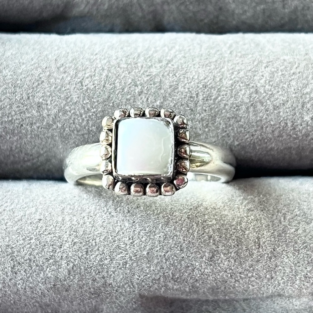 Silpada Silver Ring with White Stone